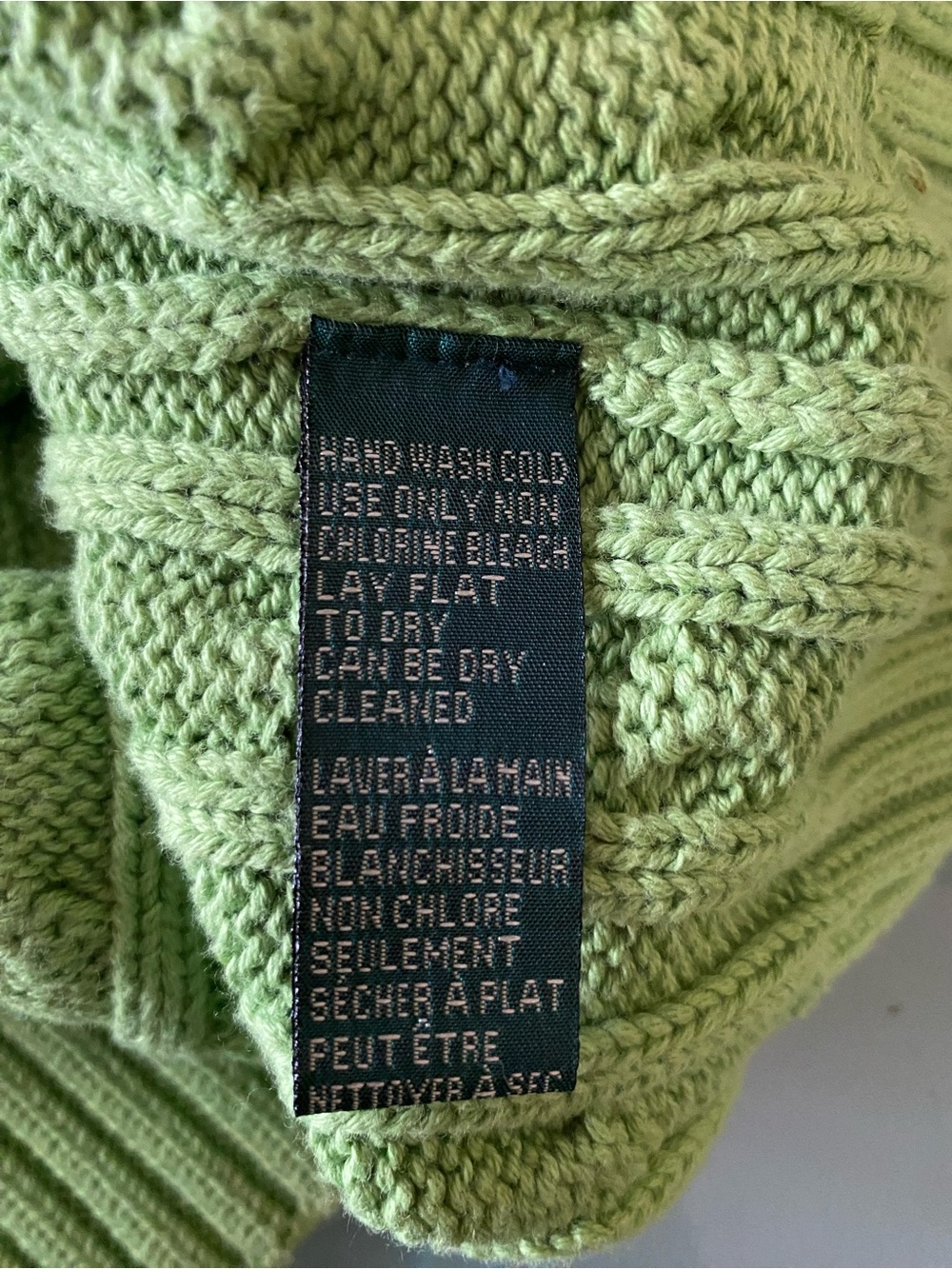 Women’s Lauren Ralph Lauren Light Green Cable Knit Crewneck Sweater - Picture 4 of 7